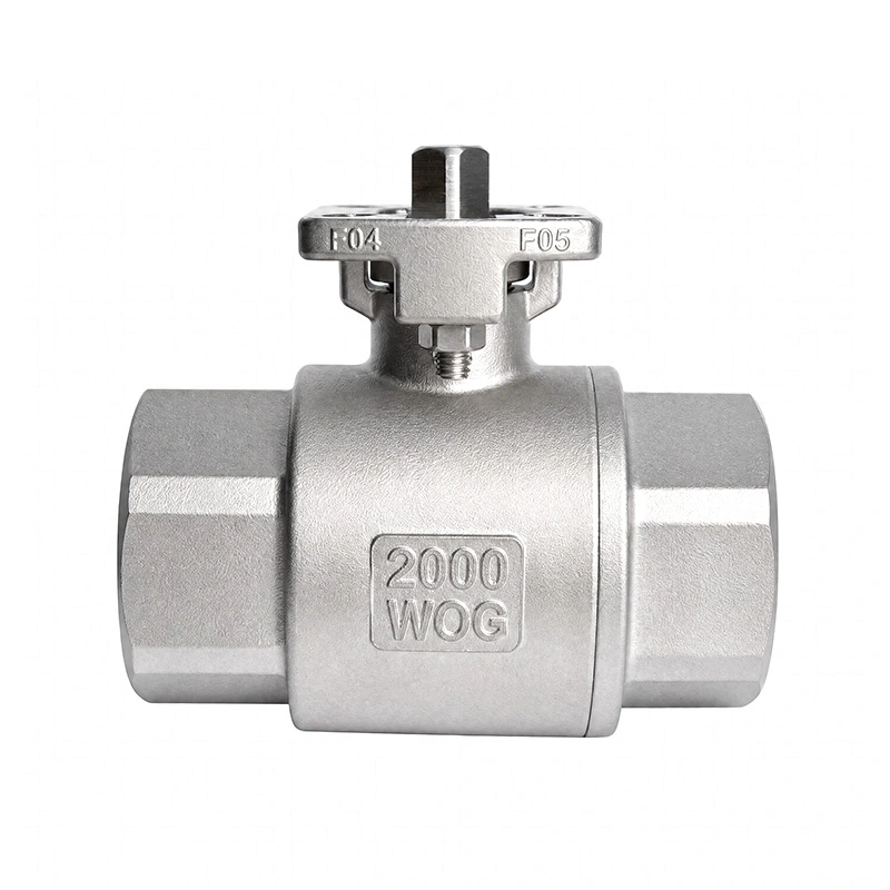 2PC Stainless Steel Direct Mount Ball Valve 2000WOG