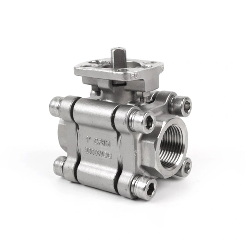 Actuator အတွက် ISO 5211 Base ပါရှိသော 3PC Ball Valve 2000WOG