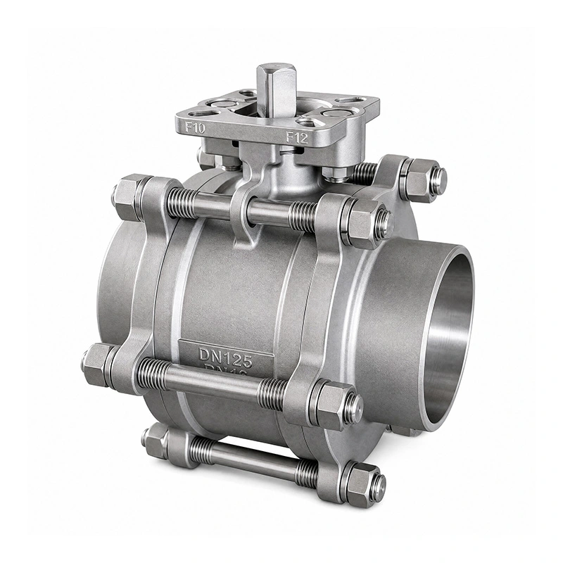 3PC Butt-welded Ends Stainless Steel Ball Valve Extended Stem