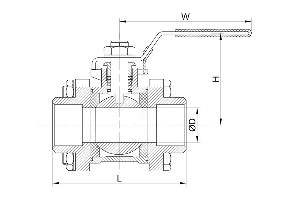 3PC Socket-welded Ends Stainless Steel Ball Valve