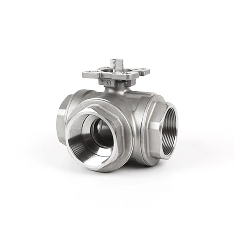 ISO 5211 Direct Mounting Pad T Port ပါရှိသော Three Way Ball Valve